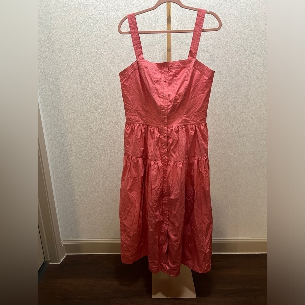 Banana Republic Factory Poplin Dress Salmon Pink size 10 Tall